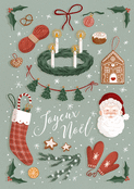 Joyeux No&euml;l traditionnel avec d&eacute;corations festives